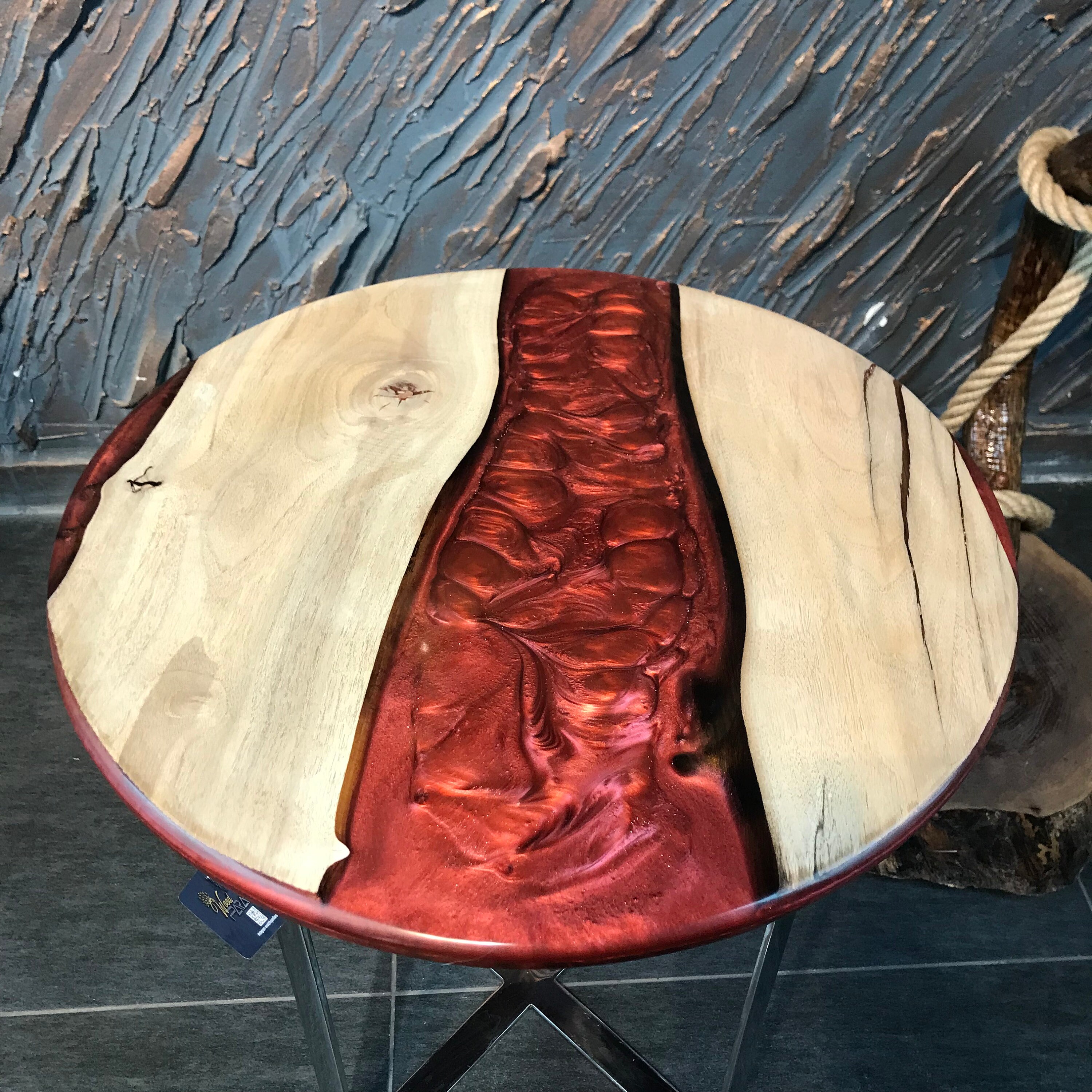 Epoxy Coffee Table With Flowers Walnut Epoxy Table Raund Etsy