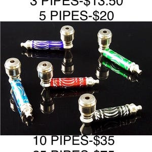 Metal Hand Pipes Packs Of 3/5/10/25 Random Colors Free Shipping