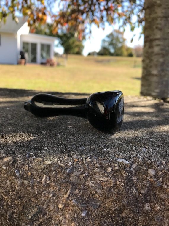 glass tobacco pipe Dichroic Ceremonial Peace with Feather Agung Glass Sherlock Pipe: OzBongs