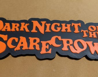 Dark Night Scarecrow Sign: Horror Movie Logo (Shelf Display)
