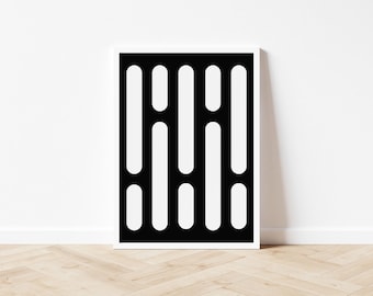 Death Star Wandpanel: Minimalistische Sci-Fi Kunst (Ungerahmt A3/A4)