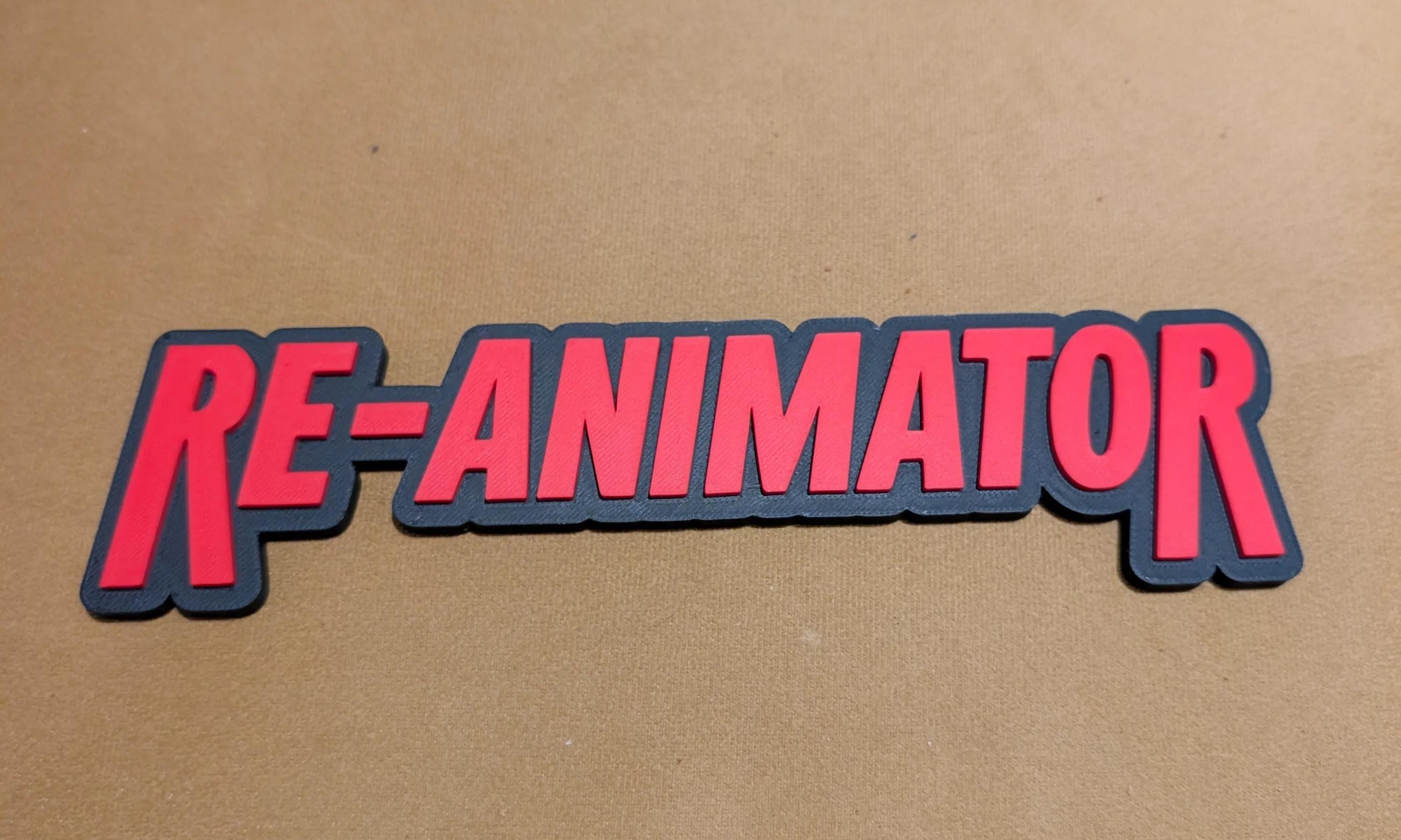 Re-animator Shelf Sign, Horror Movie Logo (compact 3D Printed) - Etsy ...