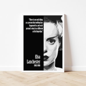 Elsa Lanchester - The Bride of Frankenstein A4 Unframed Print With Quote