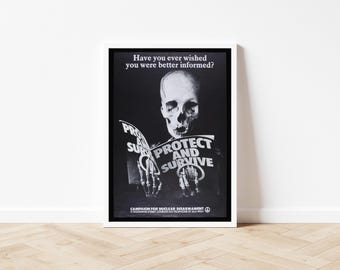 Protect and Survive Print: 1980s Retro Advert - Nuclear Safety Art