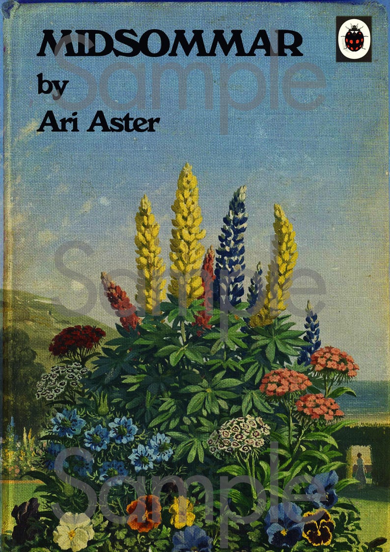 Impresión del libro "Midsommar Ladybird", estilo de terror retro (tamaños A4 y A3) imagen 2