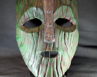 Loki's Mask Sculpture: Hand Painted 3D Printed with Stand