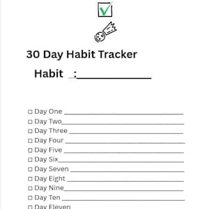 30 Day Discipline Tracker Printable | Habit Tracker PDF | Self Improvement Planner