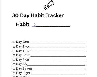 30 Day Discipline Tracker Printable | Habit Tracker PDF | Self Improvement Planner
