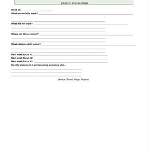 Mental Control & Focus System Printable | 3 Page Self Improvement Packet | Focus Discipline Mindset Reset Planner