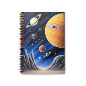 Spiral Notebook - Ruled Line space and Planets