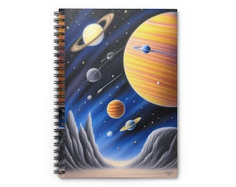 Spiral Notebook - Ruled Line space and Planets