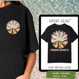 Chasing Sunsets T-shirt, Coconut Girl, Oversized Beachy Shirt, Retro Beach, Boho Summer Vibes, Vacation Shirt, Beach Sunset, Beachy Girl Top