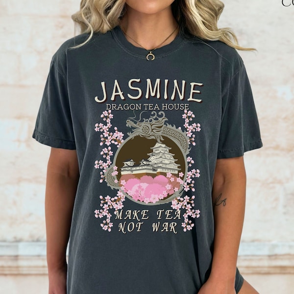 Make Tea Not War T-Shirt | Jasmine Dragon | Dragon Shirt | Anime Streetwear | Dragon Tea Shop Shirt | Anime Shirt | Japanese Anime Gift