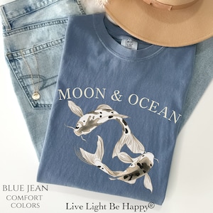 Koy Fish T-Shirt | Tui Anime Koi Fish  | Yin and Yang Fish Shirt | Moon And Ocean Balance Shirt | Last Anime Gifts | Comfort Colors Tee