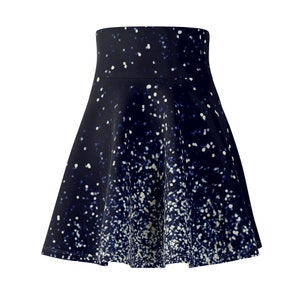 Night Sky Skater Skirt | Celestial Galaxy Print | Dark Aesthetic Witchy Clothing | Dark Academia Celestial Fashion | Cosmic Skirt | Witchy