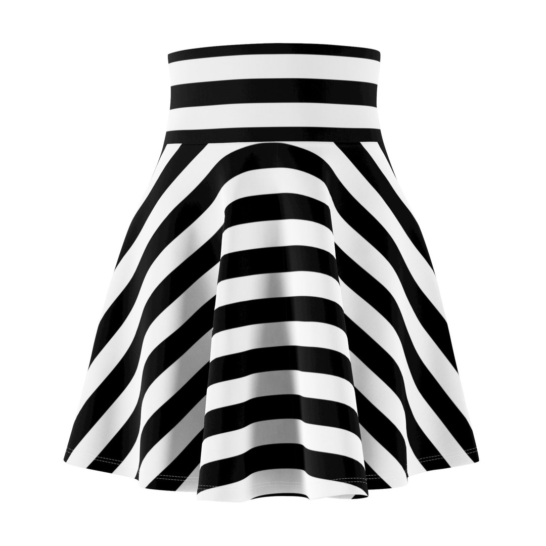 Black and White Striped Skirt Striped Skirt Unique Skirt Halloween ...