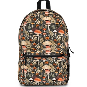 Mushroom Backpack | Mushroom Forest Backpack | Vintage Mushroom Forestcore | Cottagecore Backpack | Fungi Lover | Back To School Bag