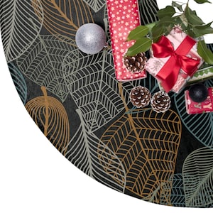 Woodland Tree Skirt  | Woodsy Tree Skirt | Black Green Xmas | Skirt Tree | Xmas Tree Skirt | Cottagecore Decor Holiday | Winter Forest Skirt