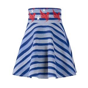 Women&#39;s Skirt, Trendy 4th of July, Independence Day Gift, Patriotic Outfit, American Eagle Skirt, Red White Blue Skirt, Fourth of July 2024