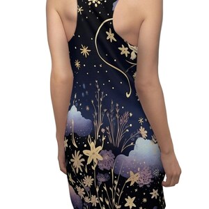 Celestial Floral Dress | Cottagecore Celestial Dress | Romantic Gothic Dress | Racerback Dress | Witch Dress | Moon Lover Dress | Boho Witch