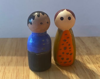 Montessori wooden peg dolls