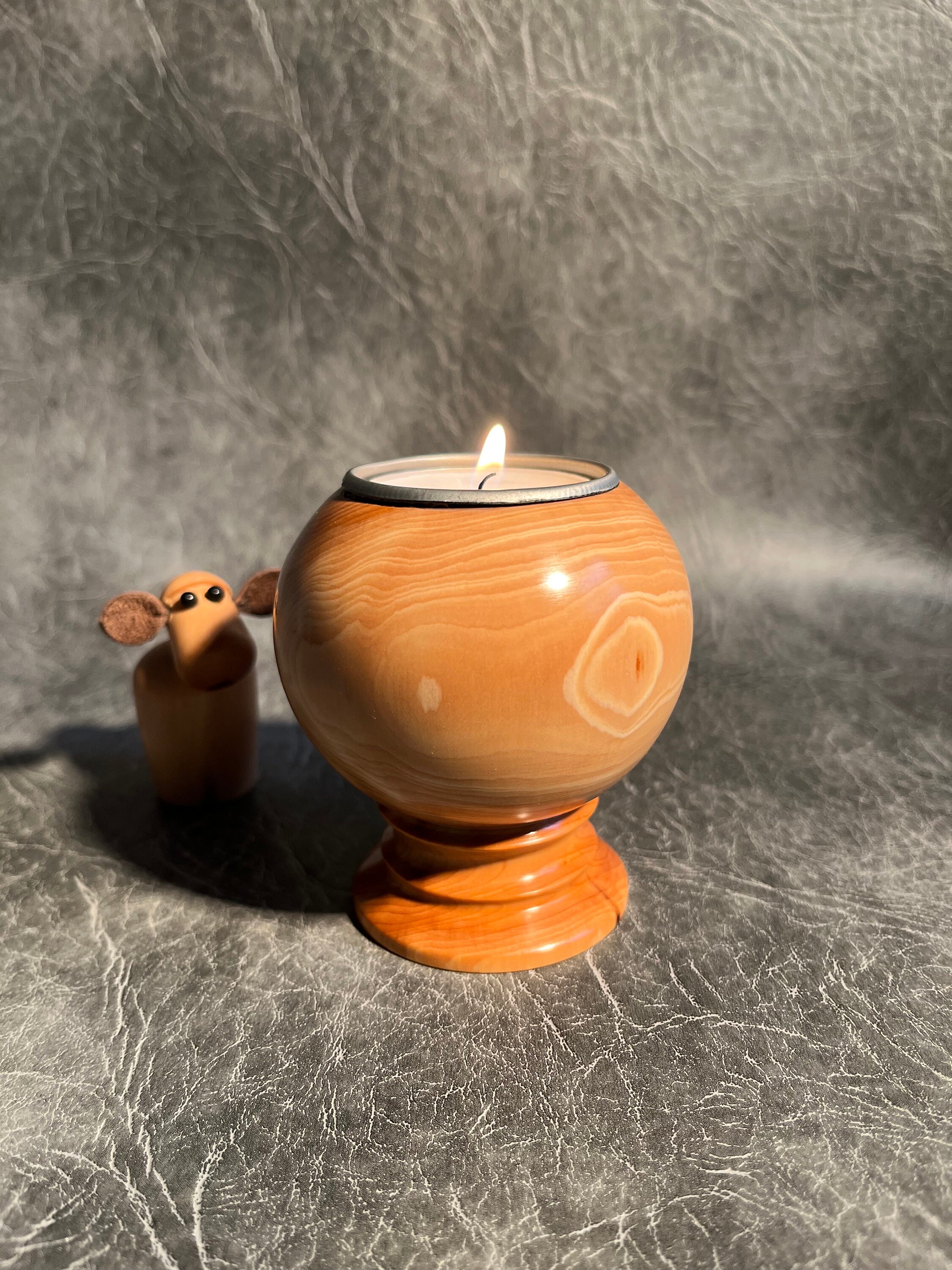 Wood turned tea light holders deals