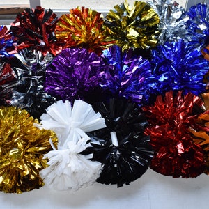 Cheerleading PomPoms - Blue and Silver. Set of 2.