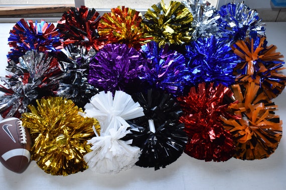 METALLIC Pom Poms SOLD INDIVIDUALLY 19 Colors Cheerleader Pom Pom  Cheerleader Cheer Uniform Cheerleader Girls Adults 