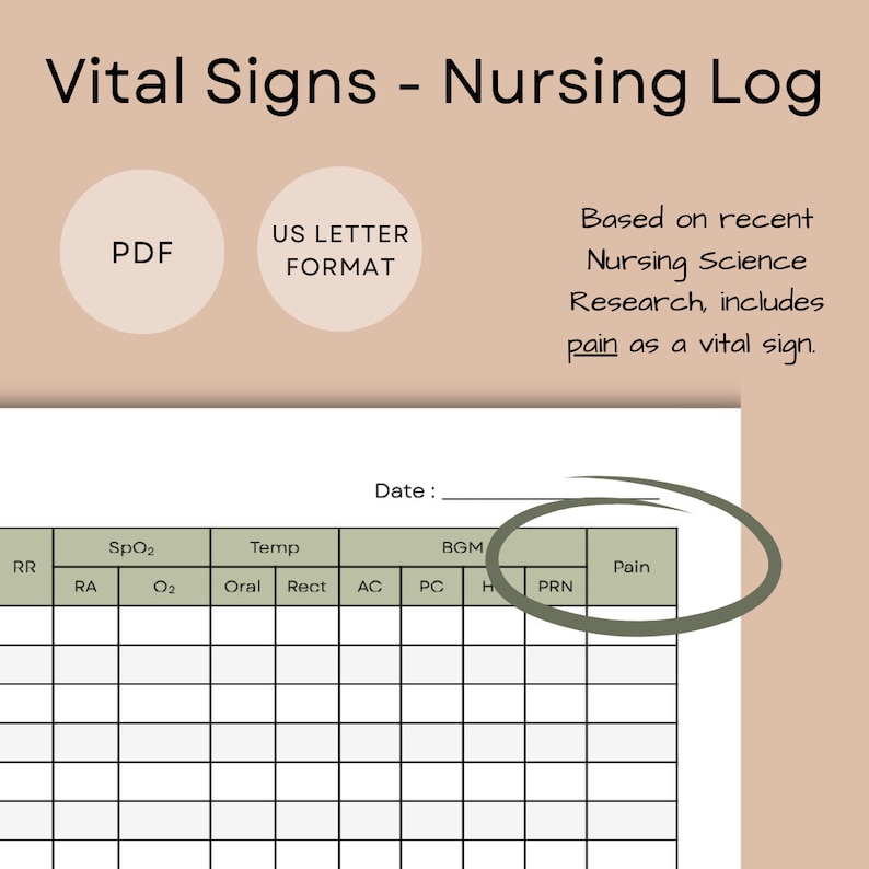 Printable VITAL SIGNS Sheet for - Il 794xN.4793454911 4113 
