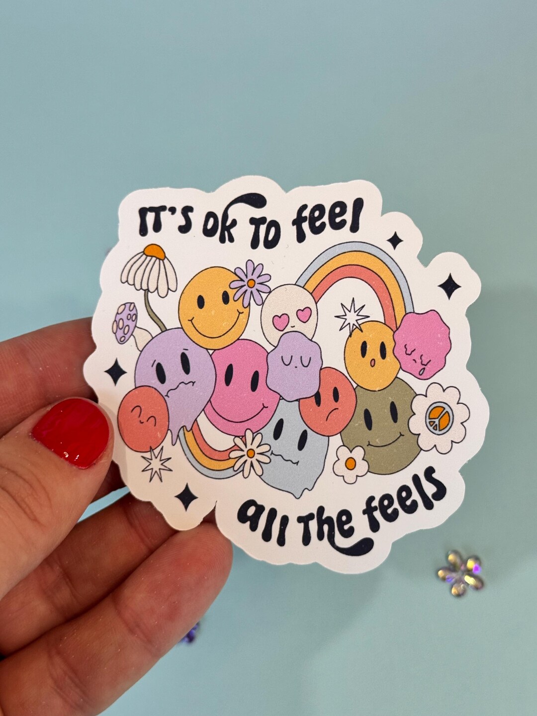 Mental Health Self Care Stickers It's Ok to Feel All the Feels ...