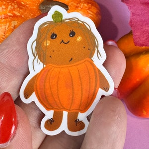 Pegatina troquelada de calabaza con parche de Spud, pegatinas para planificador de otoño, 2 pulgadas