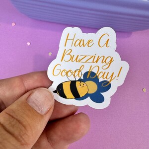 Fijne dag! Gestanste sticker hommel, 1,75 inch mat