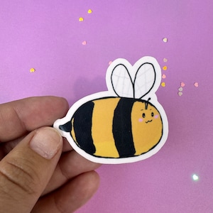 Sticker bourdon abeille nommée Stewart, découpé 2,25 pouces, mat ou laminé