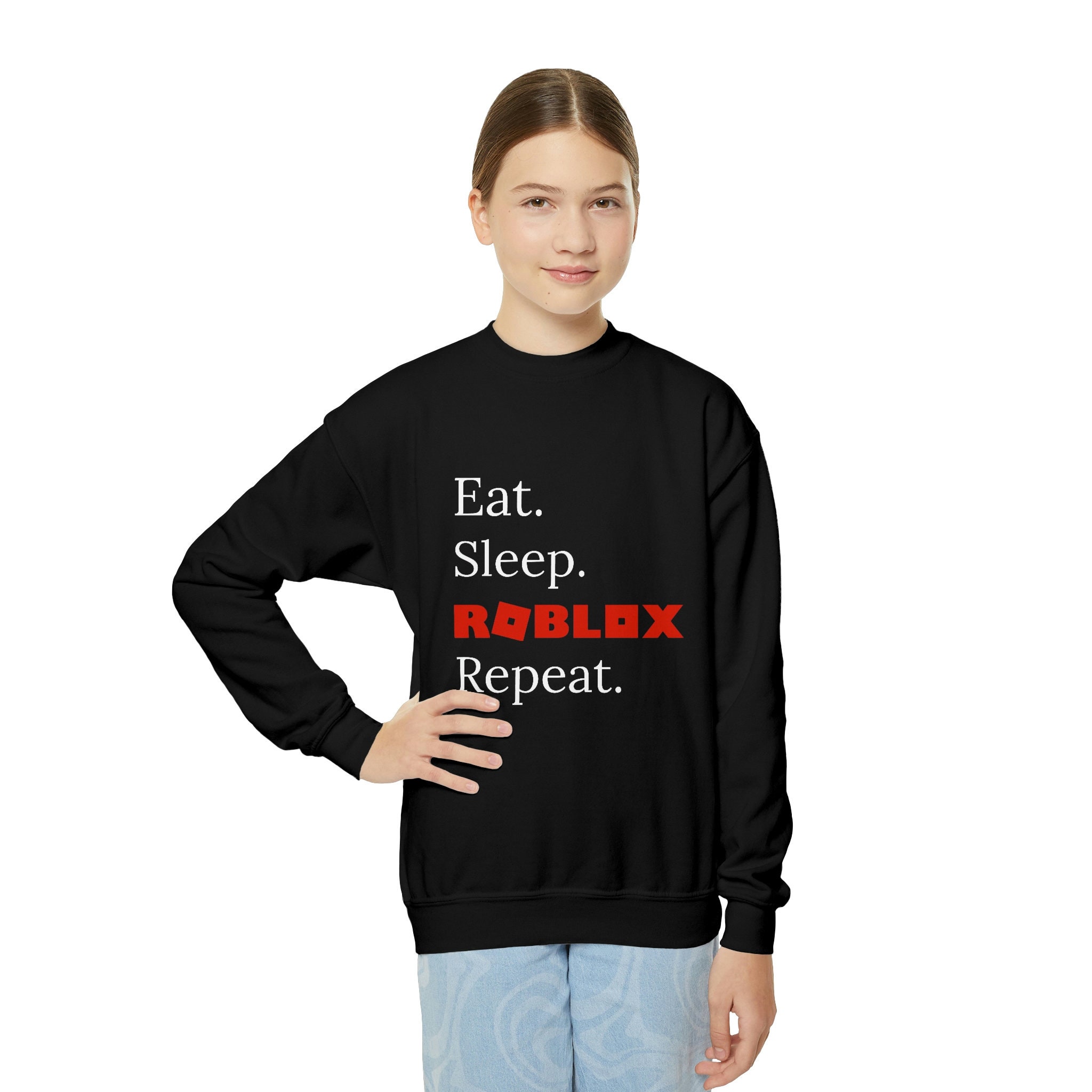 Eat Sleep Roblox Inspired Repeat Adult Unisex Black T Shirt 