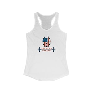 American Badass Pitbull racerback-tanktop voor dames, gym Athletic Workout-top voor gewichtheffen, hardlopen, liften, trainen - Corps Fitness Badass Gift