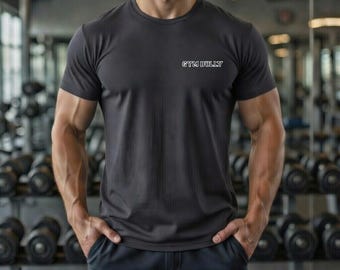Camiseta minimalista "Simplicity" con texto en el pecho y estampado blanco de Gym Bully
