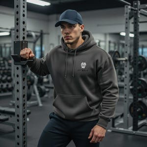Hoodie met geborduurd logo Gym Bully: unisex workouttrui