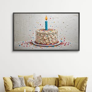 Birthday Cake Frame TV Art: Party Celebration Decor (Digital Download)