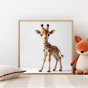 Baby Giraffe Wall Art for Nursery | Adorable Safari Animal Print & Minimalist Jungle Decor Poster