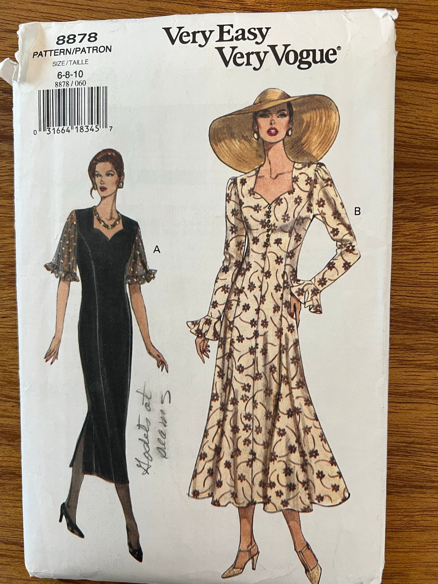 UNCUT Vintage 1994 Very Easy Very Vogue #8878 Dress Pattern