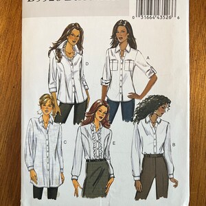 Uncut, FF, 2010 Butterick #B5526 Misses' Shirt Pattern. Size 6-8-10-12.