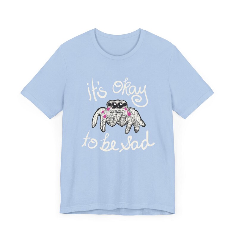 Camiseta Cute Spider - Não tem problema ficar triste! Humor peculiar - Cores ótimas XS-5XL imagem 7