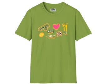 Camiseta gráfica divertida para almas criativas, camiseta unissex verde kiwi, uso casual, presente para artistas, camiseta divertida e estilosa, estilo para o dia a dia