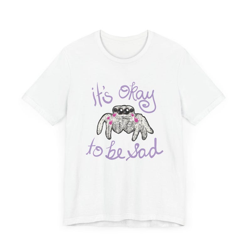 Camiseta Cute Spider - Não tem problema ficar triste! Humor peculiar - Cores ótimas XS-5XL imagem 5