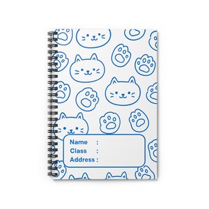 Cute Cat Spiral Notebook - Perfect for Students, Cat Lovers, Journaling, School Supplies, Gifts