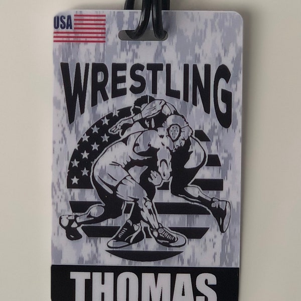 Boys Camouflage Wrestling Bag Tag