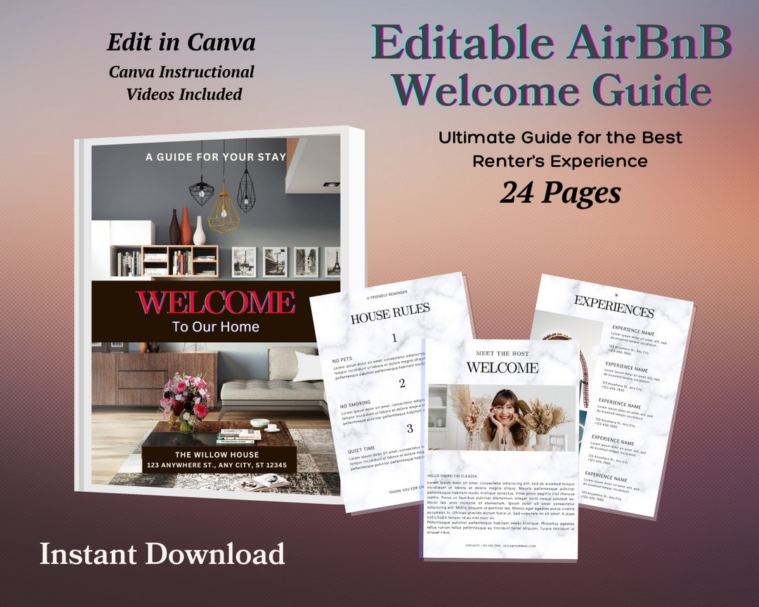 Airbnb Welcome Guide Template Airbnb Welcome Book Airbnb - Etsy
