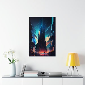 Abstract Cyberpunk Future Matte Poster