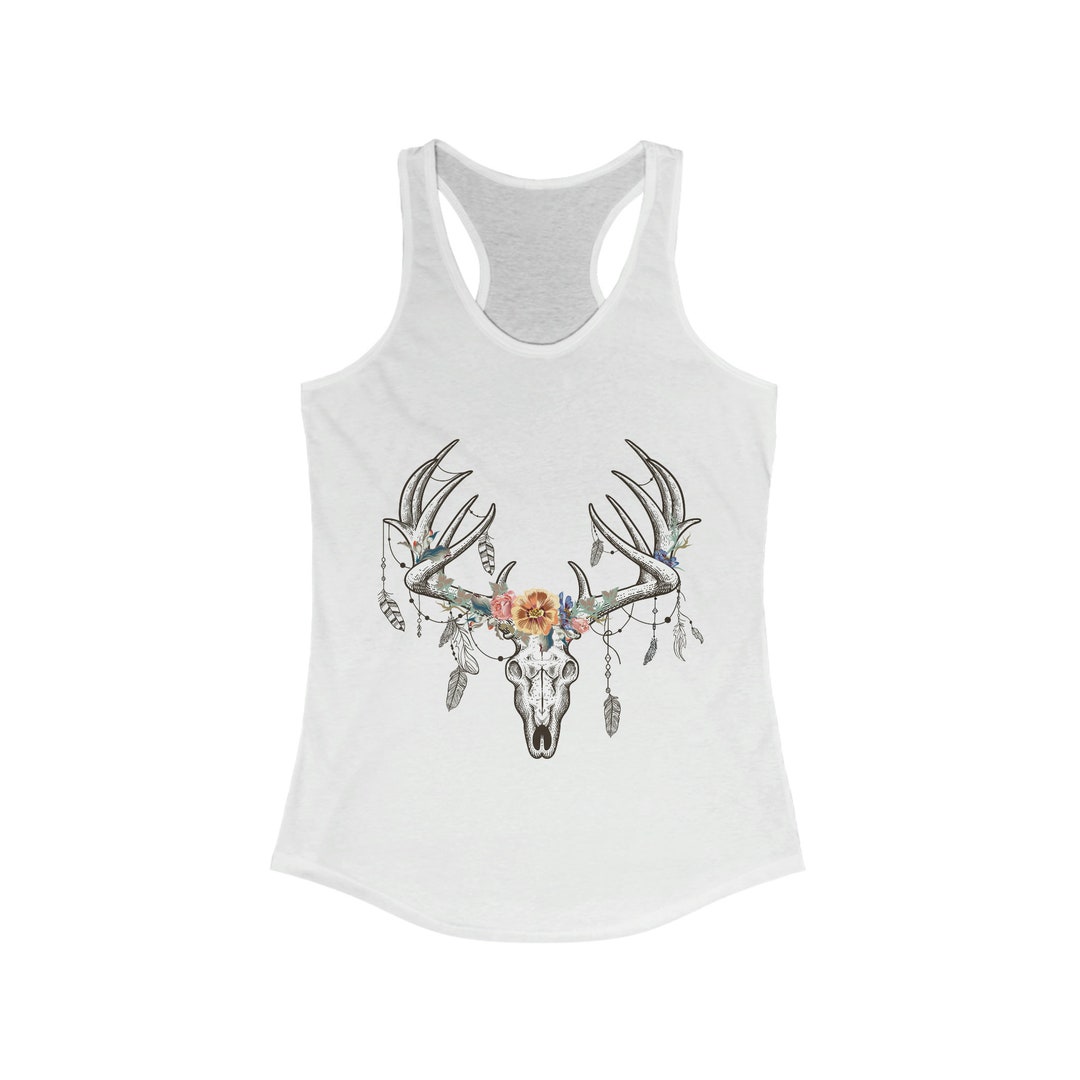 Deer Skull Racerback Tank - Etsy
