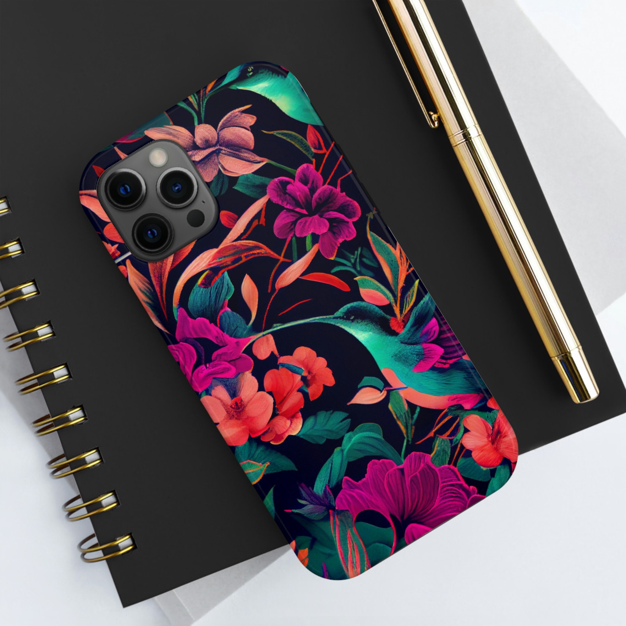Abstract Floral Humming Bird Pattern B Phone Case - Etsy